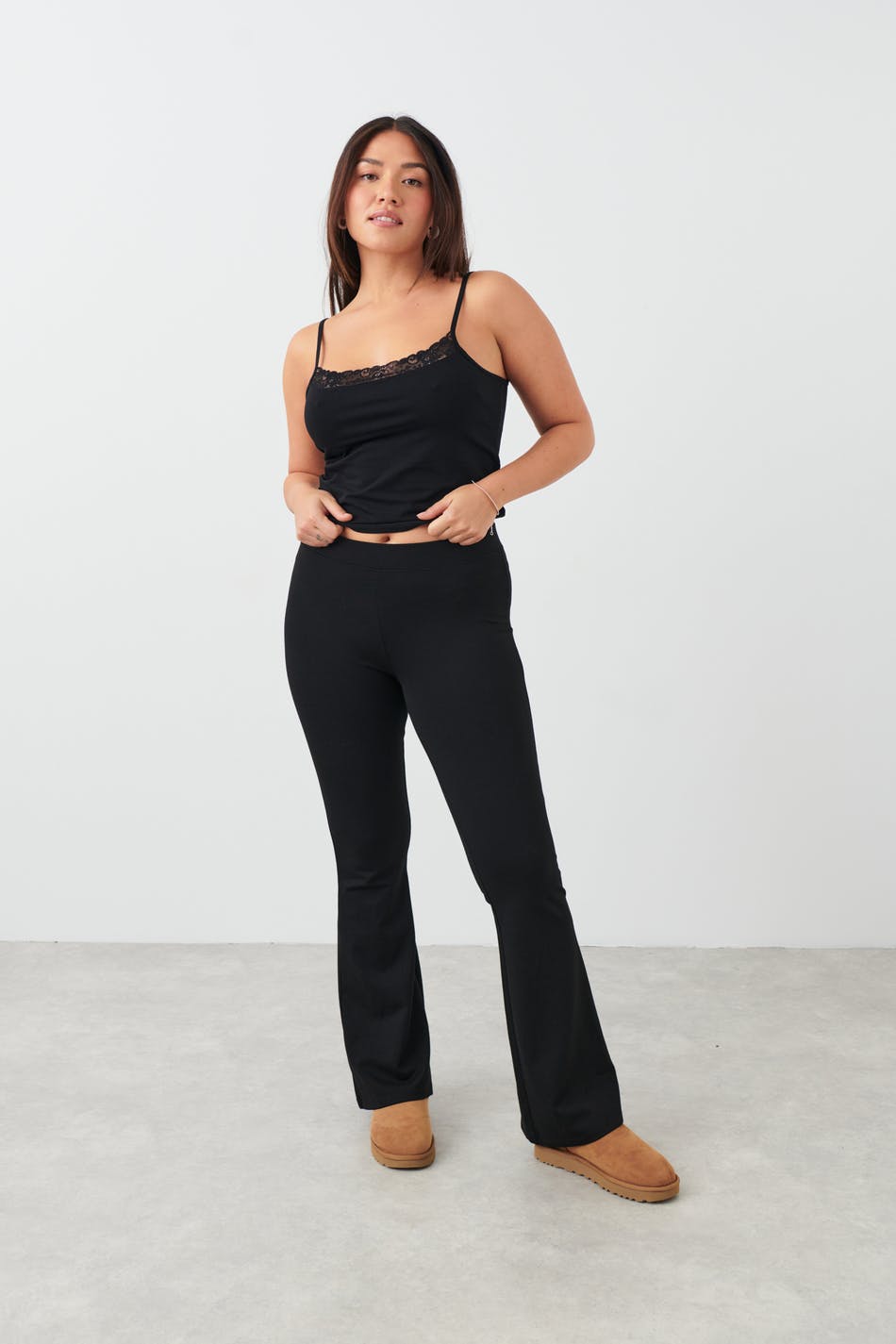 Flare jersey trousers