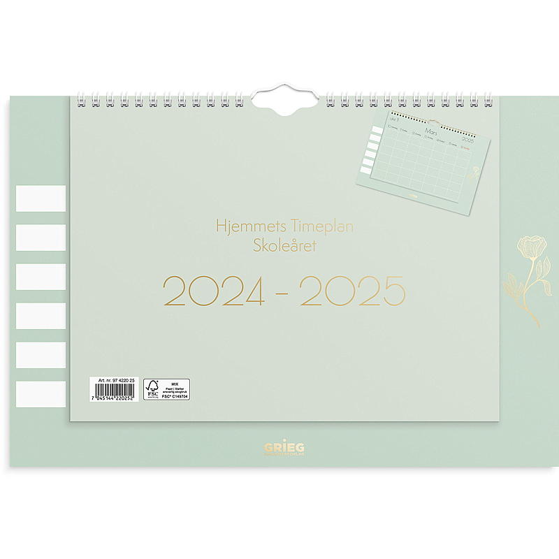 Veggkalender hjemmets timpeplan