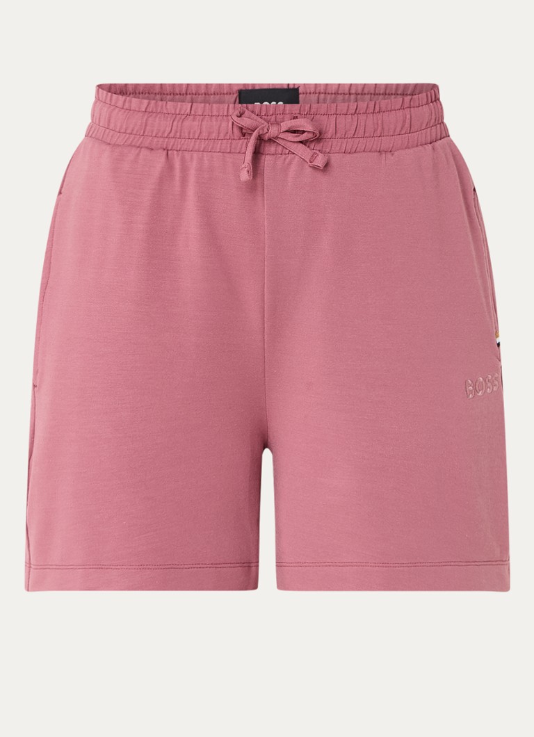Shorts HUGO BOSS Select de cintura alta e modelagem solta com bordado do logo.