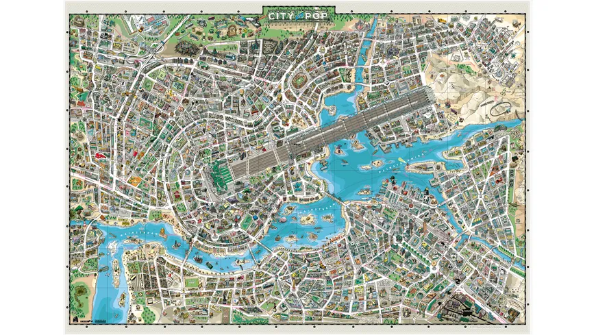 Heye 2000 Teile Puzzle - City of Pop - Map Art