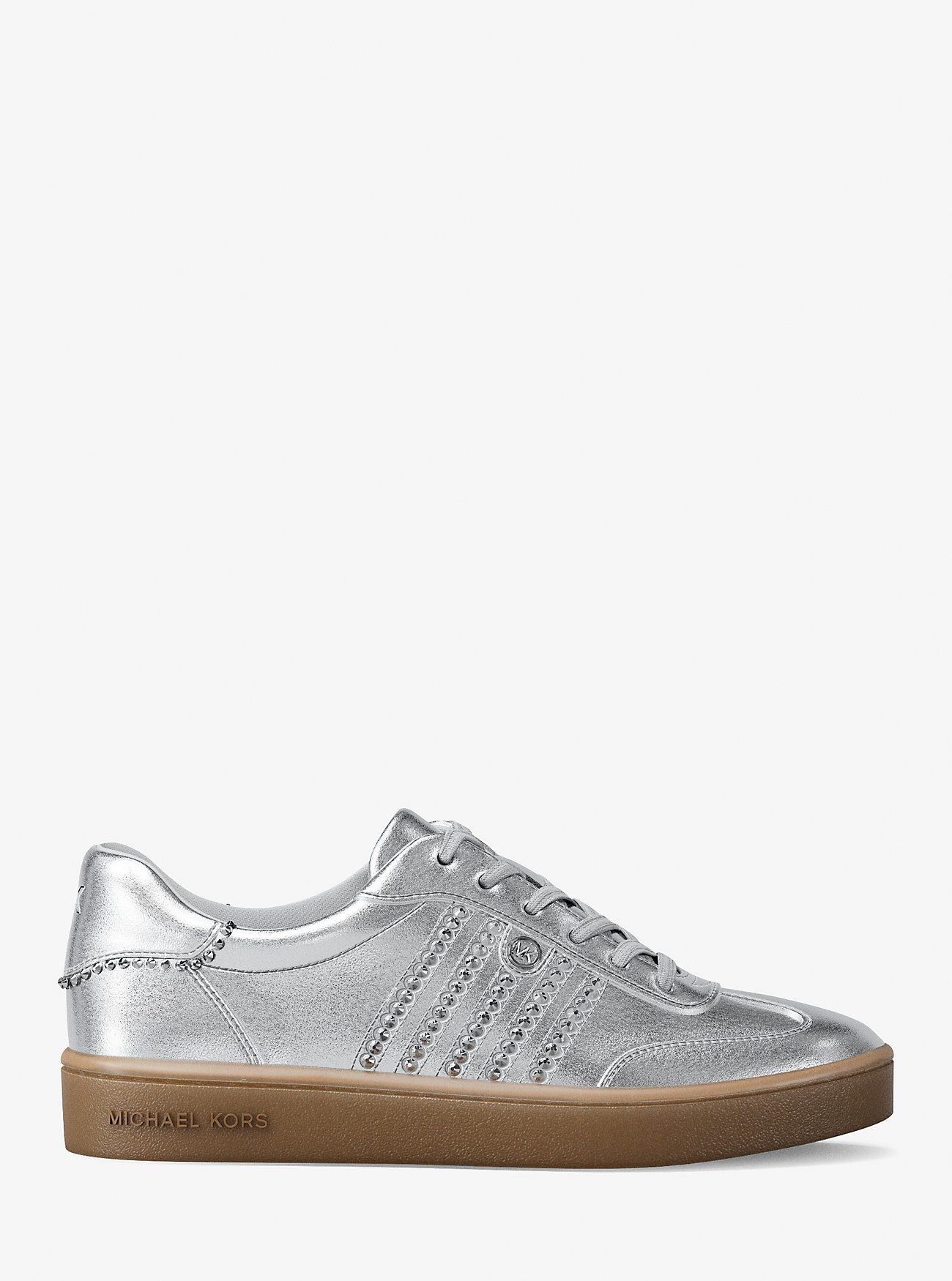 Scotty Utsmykket Metallisk Skinnsneaker - SØLV