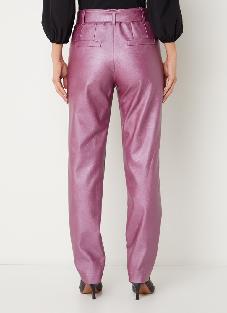 Pantaloni Studio Anneloes Mita in similpelle, vita media, gamba affusolata