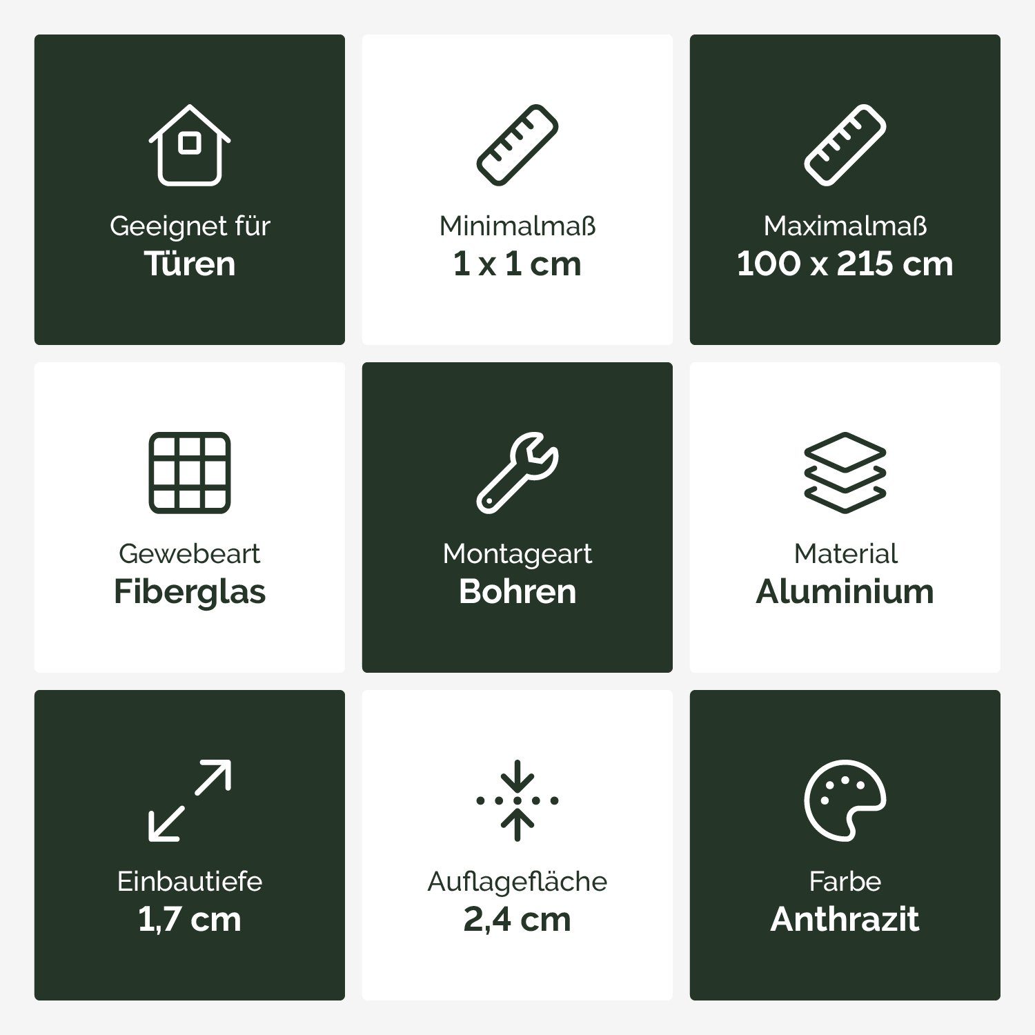 Nematek Insektenschutz-Tür Nematek® Insektenschutz Alu Rahmen System Türen bis max. 120 x 240 cm