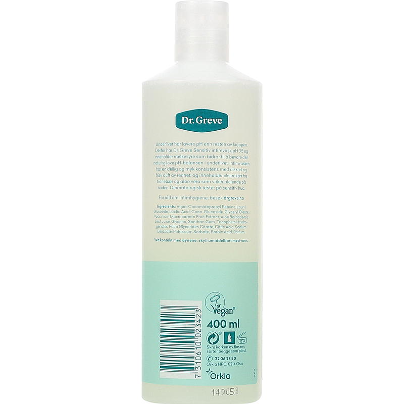 Dr Greve Intimvask 400 ml Sensitiv, Dr Greve