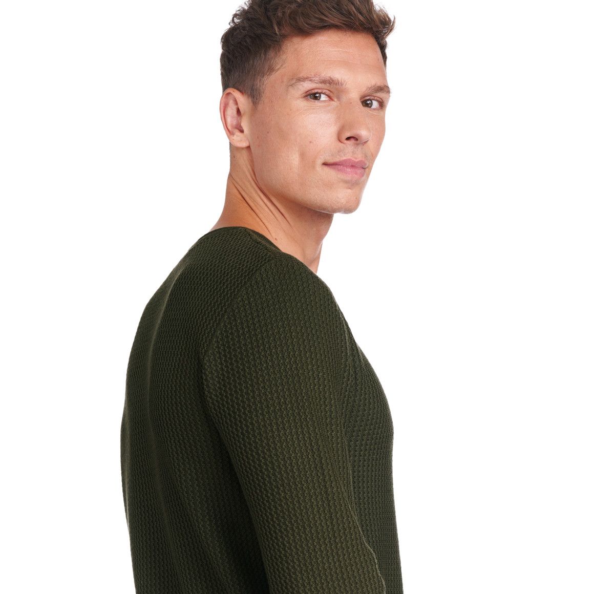 Herren Strickpullover mit Wellen-Struktur
