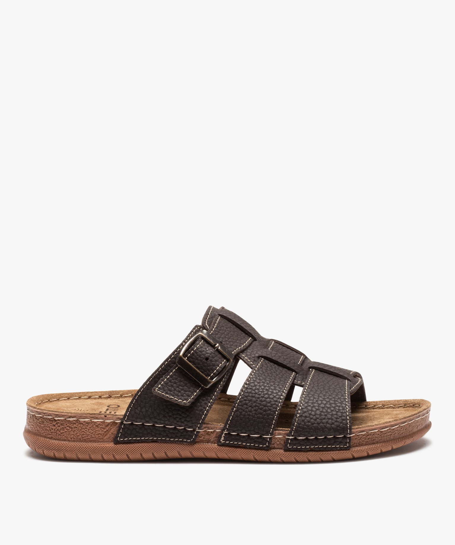 Mules homme ajustables à brides multiples marron | GEMO