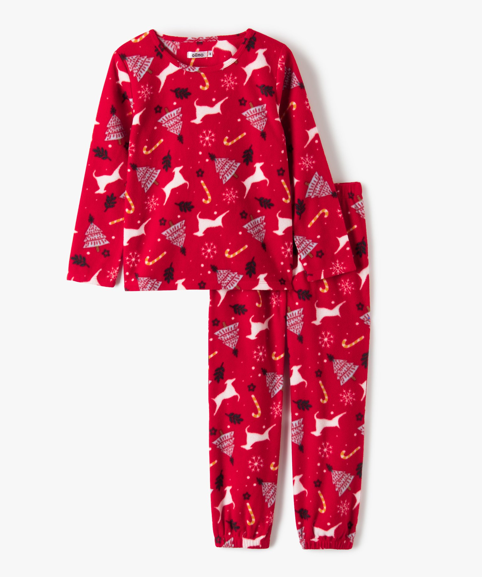 Pyjama fille en polaire motifs Nol imprime | GEMO