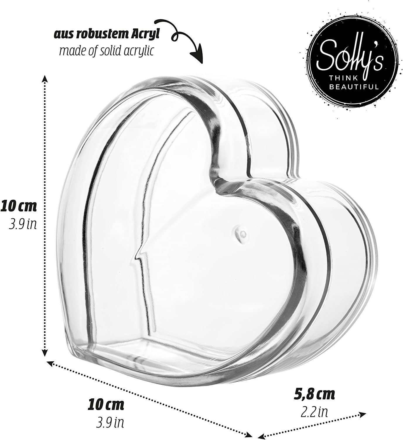 Solly's Schmuckablage Clara Schmuckdose Herz, dekorative Schale für Ohrringe, Ringe, Ketten