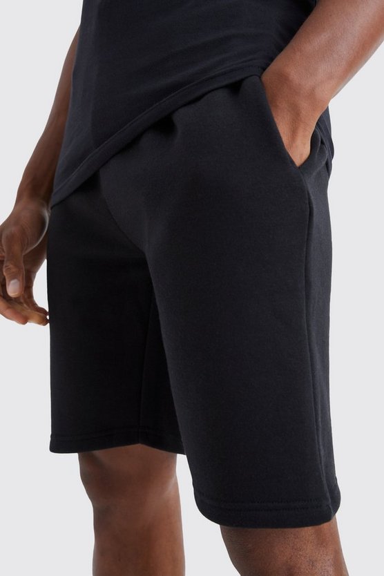Mittellange Slim-Fit Jersey-Shorts