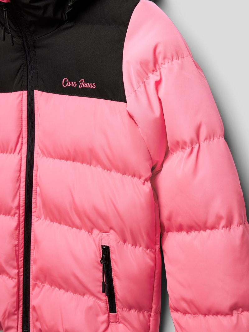 Steppjacke mit Kapuze Modell 'Defne' in pink