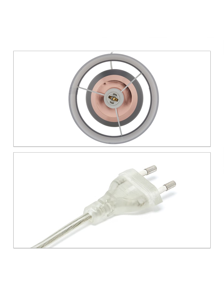 relaxdays Nachttischlampe in Grau/Kupfer - (H)32,5 x Ø 18 cm günstig kaufen onesize