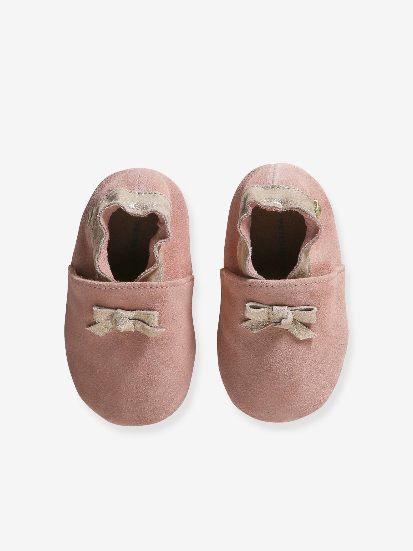 Vertbaudet Baby Krabbelschuhe mit Gummizug - altrosa