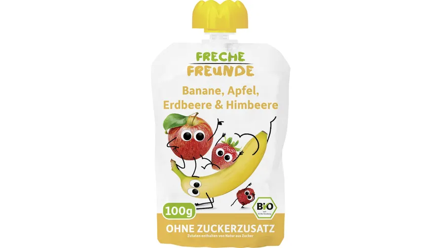 Freche Freunde Fruchtpüree Quetschie Banane, Apfel, Erdbeere & Himbeere 100 g
