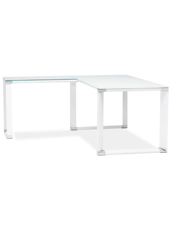 KADIMA DESIGN Eckschreibtisch Glas modern Winkelwahl, Bürotisch minimalistisch in Weiß günstig kaufen