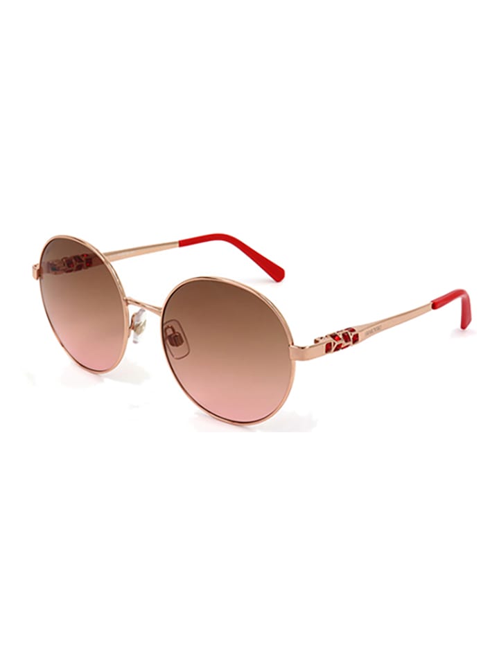 Swarovski Damen-Sonnenbrille in Roségold-Rot/ Braun günstig kaufen 55