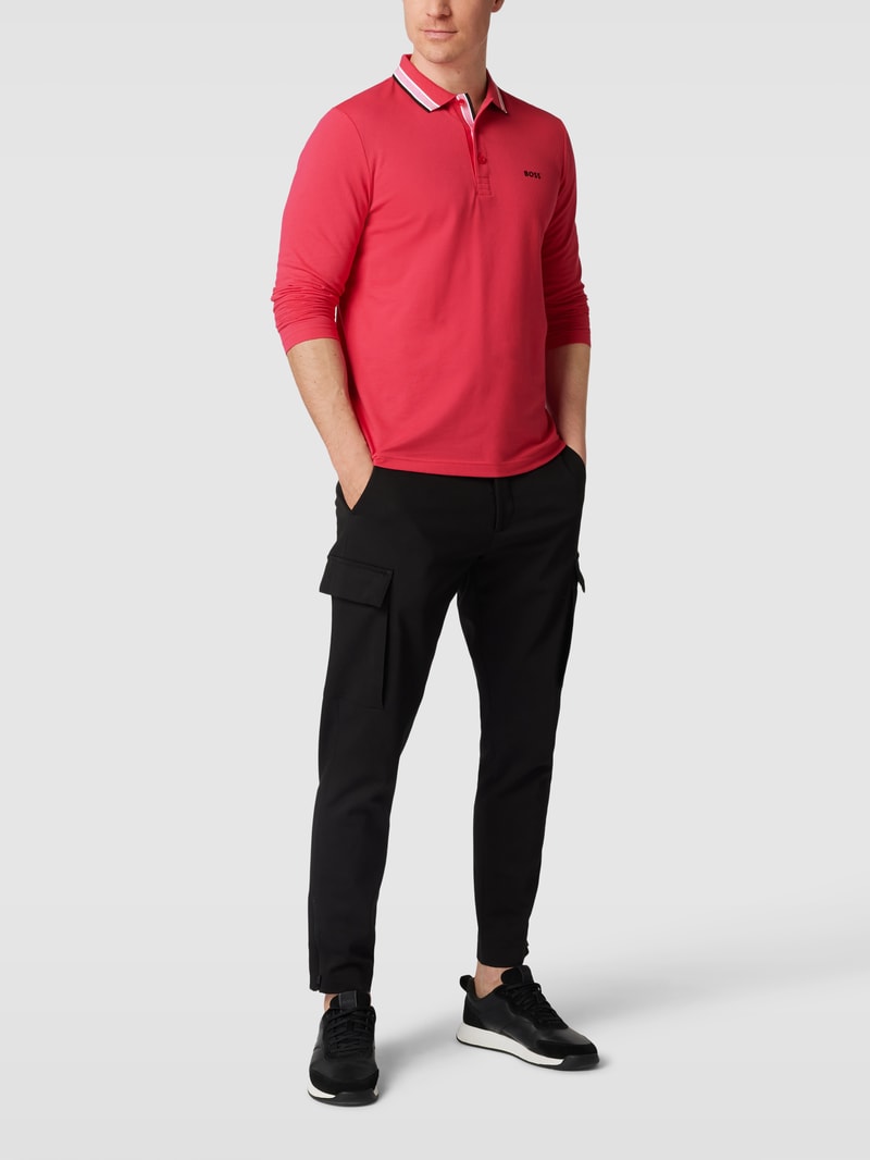 Poloshirt mit langen Ärmeln Modell 'PLISY' in pink