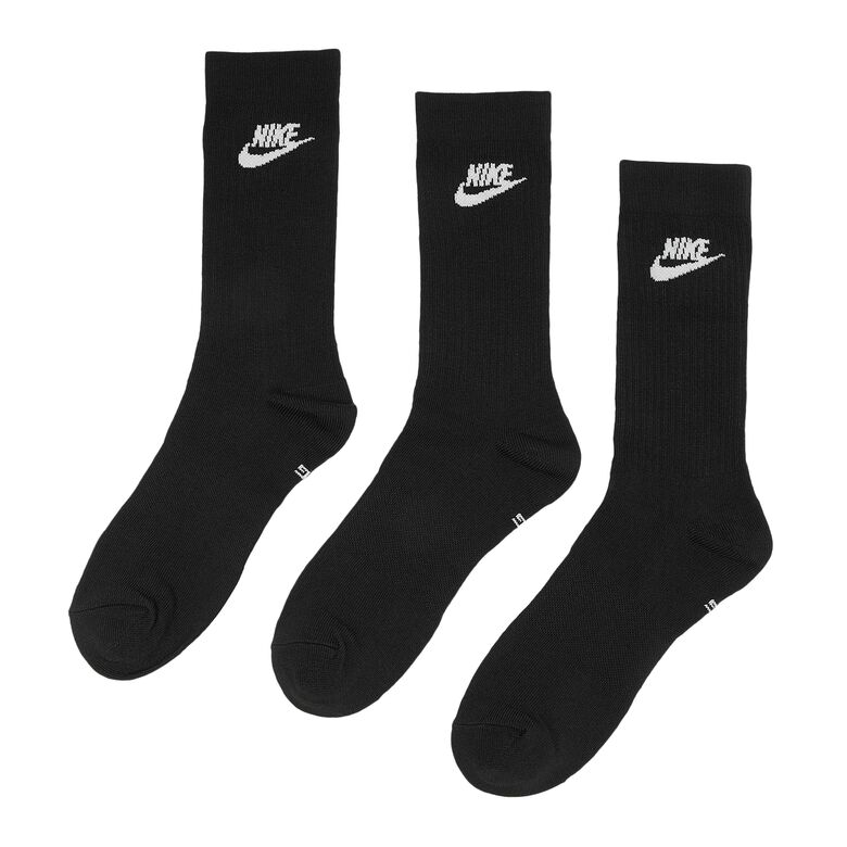 NIKE Sportswear Everyday Essential Crew Socks (3 Pack) black/white