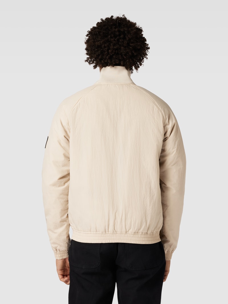 Blouson mit Logo-Print und Eingrifftaschen in beige