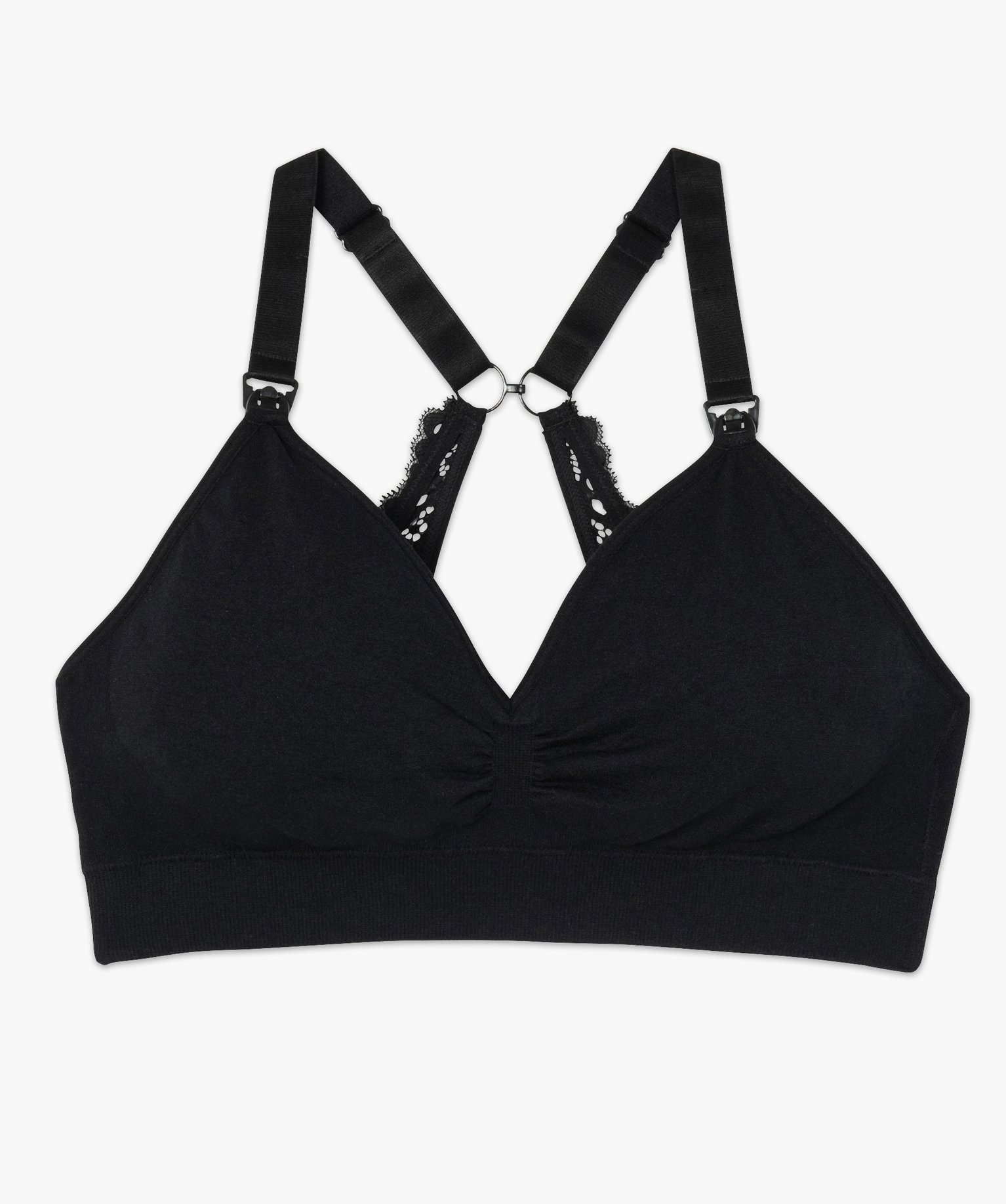 Soutien-gorge d’allaitement avec dos modulable en dentelle noir | GEMO