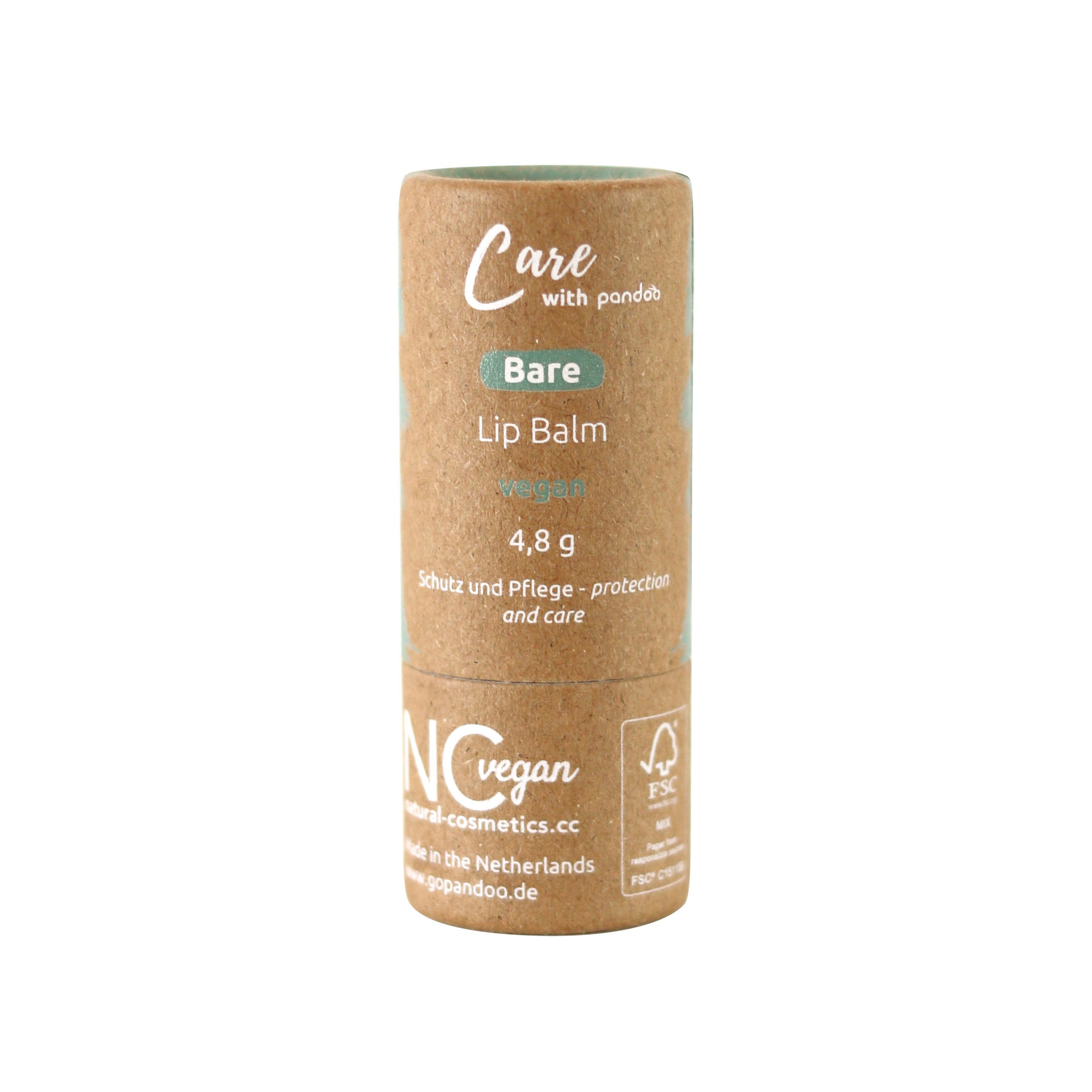 pandoo Lippenpflegestift Lip Balm, Bare, vegan & plastikfrei