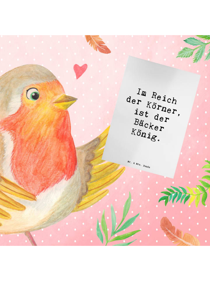 Mr. & Mrs. Panda Grußkarte Spruch Bäcker Krönung mit Spruch in Weiß günstig kaufen onesize