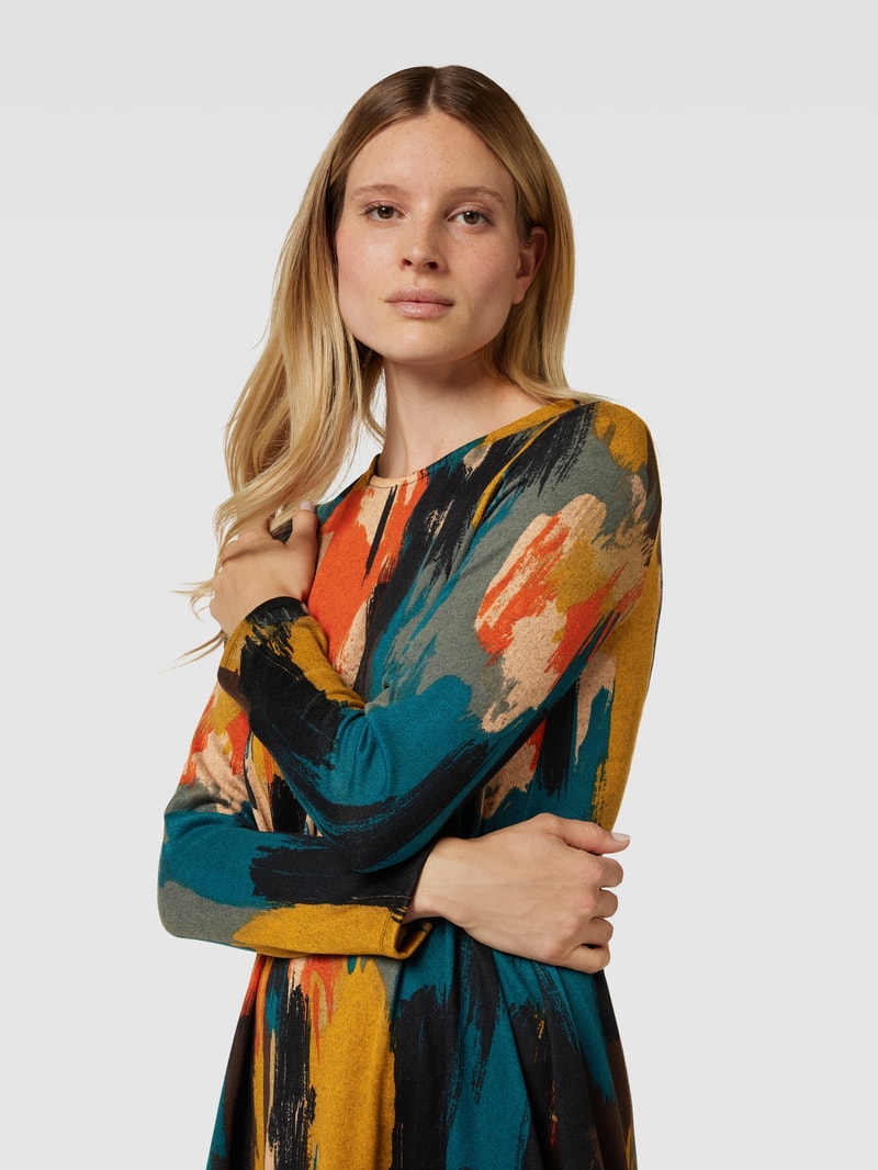 Minikleid mit Allover-Muster in haselnuss braun