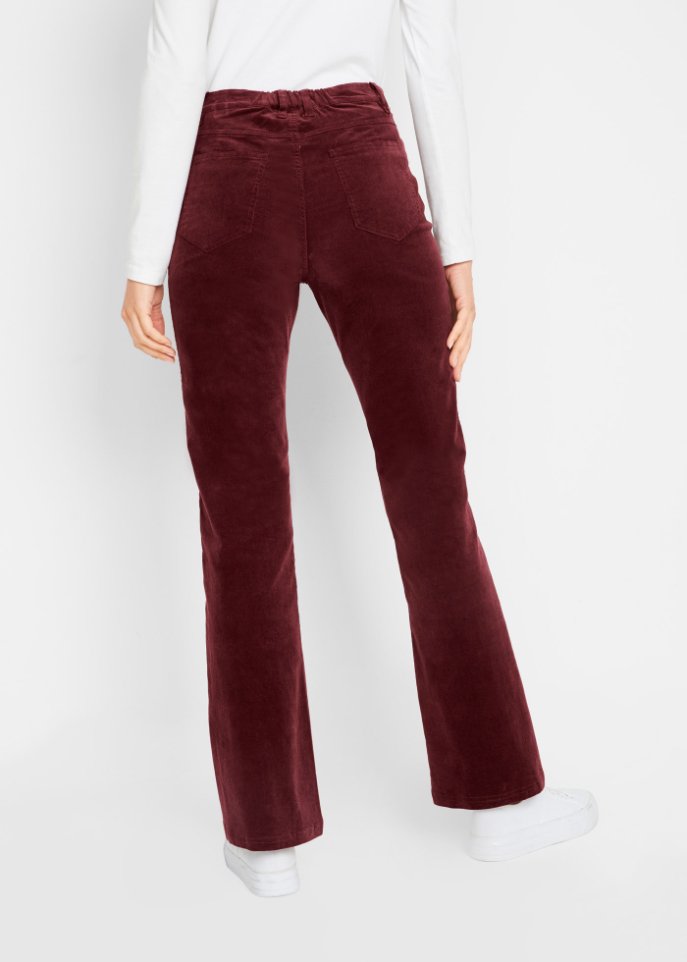 Stretch-Cord-Schlaghose mit High-Waist-Bequembund