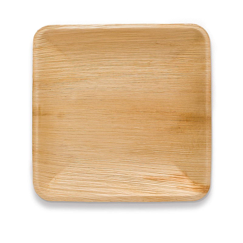 Natur Engangstallerken 10-pk 26 cm palmeblad firkante
