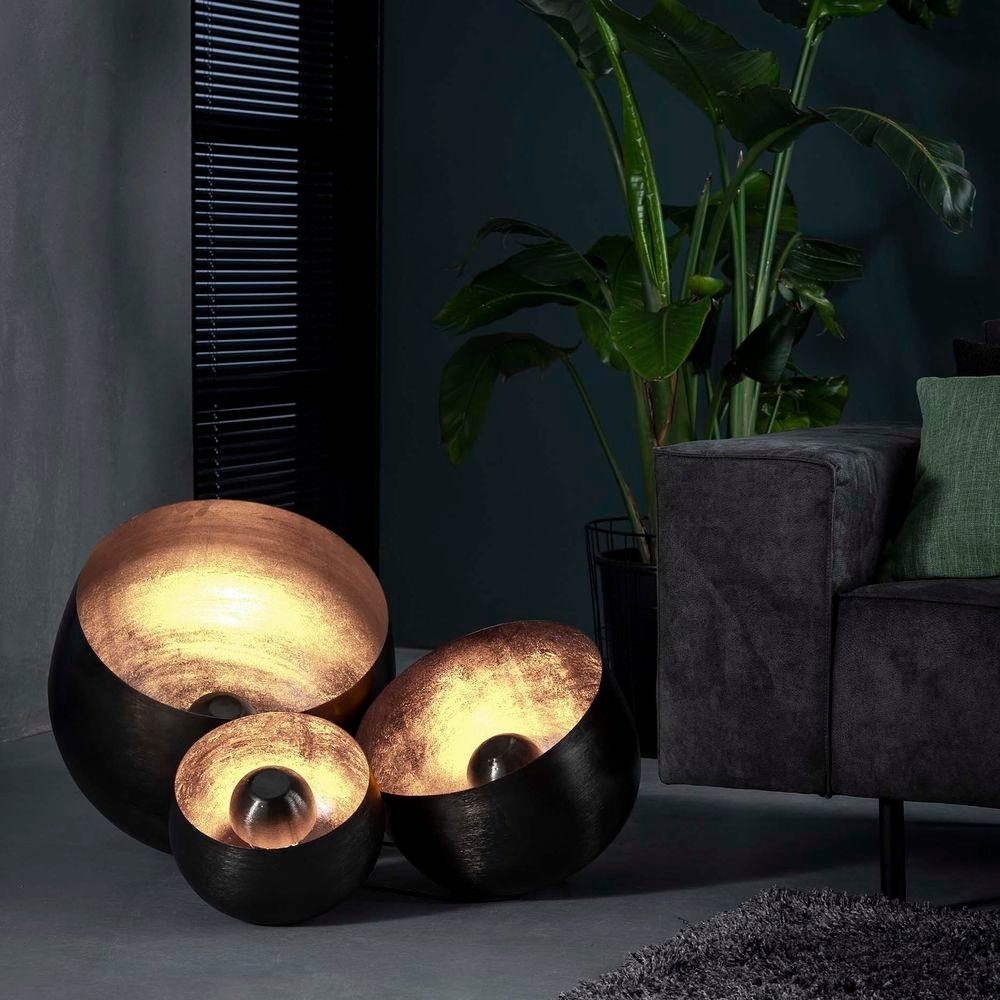 famlights Tischleuchte, Tischleuchte Leonardo in Schwarz-glänzend E27 360mm, keine Angabe, Leuchtmittel enthalten: Nein, warmweiss, Tischleuchte, Nachttischlampe, Tischlampe