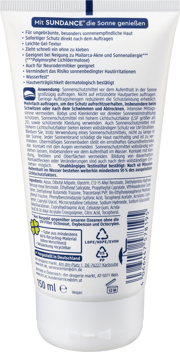 Sonnencreme Gel, MED ultra sensitiv, LSF 30, 150 ml