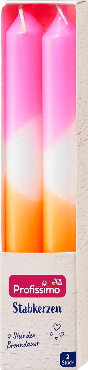Stabkerzen gedippt Neon, 2 St