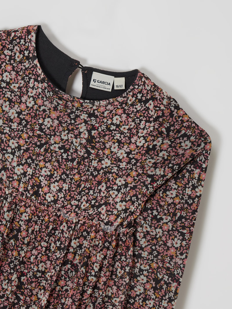 Kleid aus Mesh in dunkelgrau