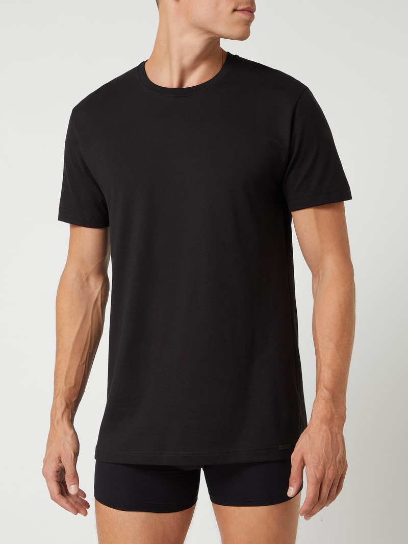 T-Shirt aus Baumwolle im 2er-Pack in schwarz