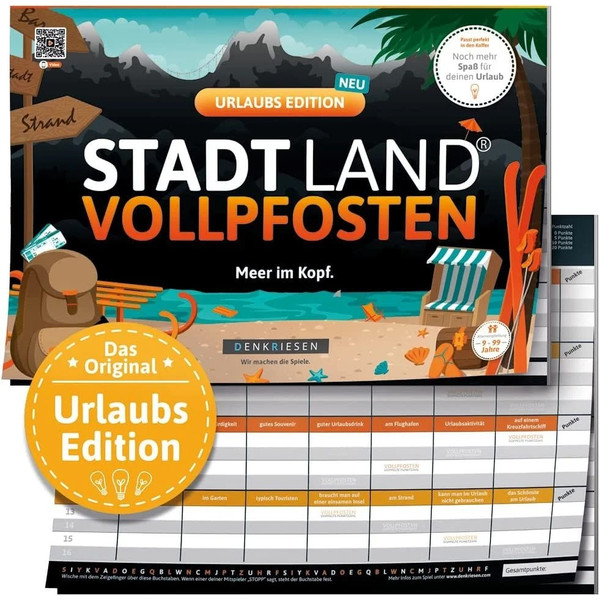 STADT LAND VOLLPFOSTEN - URLAUBS EDITION - ' MEER IM KOPF.' - Reisespiel