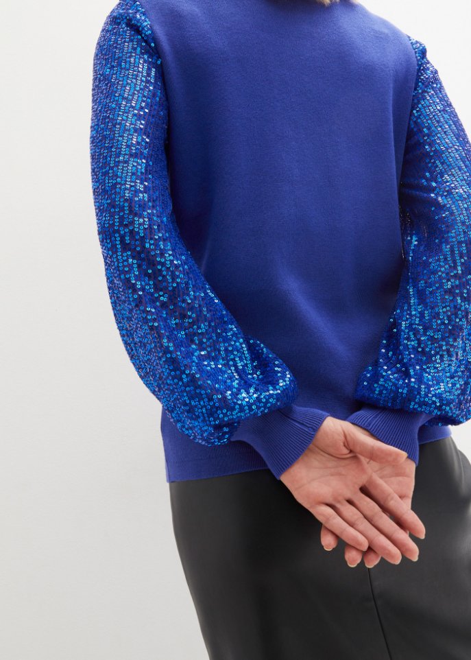 Pullover mit Pailettenärmeln