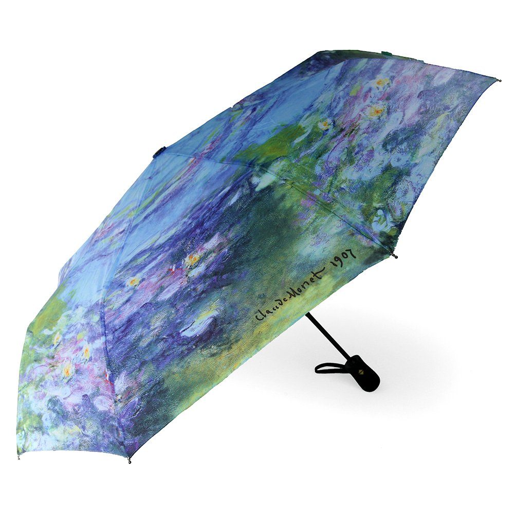 ROSEMARIE SCHULZ Heidelberg Taschenregenschirm Taschenschirm Automatik Regenschirm Seerosen Claude Monet, Auf/Zu -Automatik