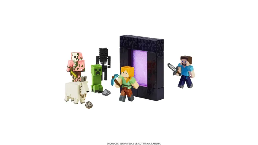 Minecraft Craft-A-Block Figuren aus dem Sortiment, authentischer Charakter aus dem Videospiel, 1 Stück, sortiert