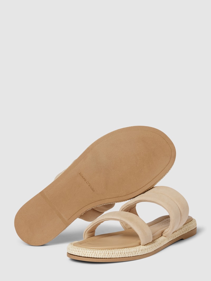 Pantoletten aus Leder mit breiten Riemen Modell 'TORI' in beige