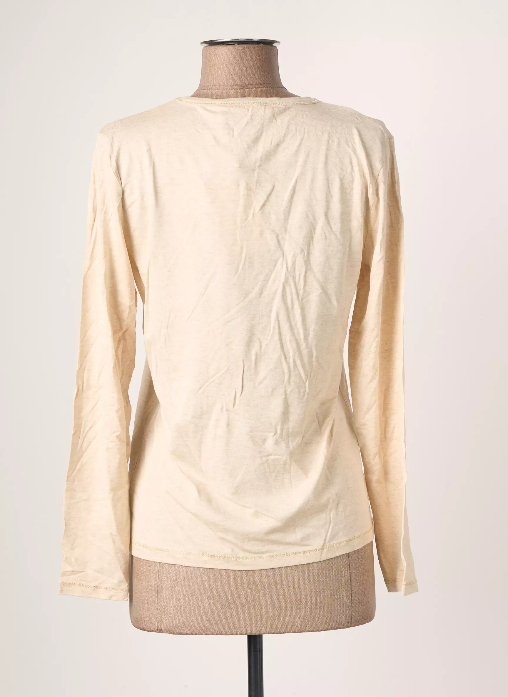 Blanc Boheme Tshirts Femme couleur beige