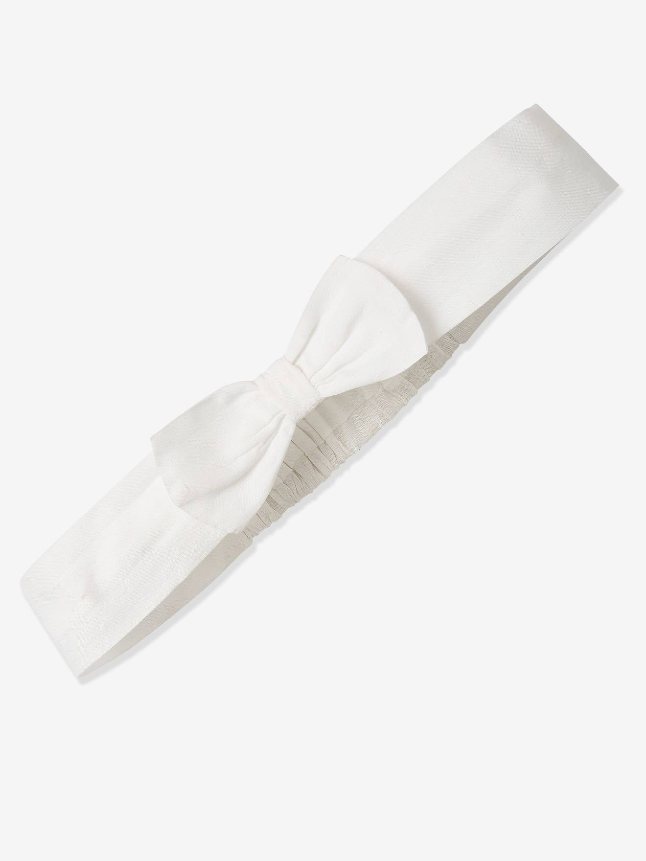 Ensemble de cérémonie bébé robe, bloomer et bandeau ivoire