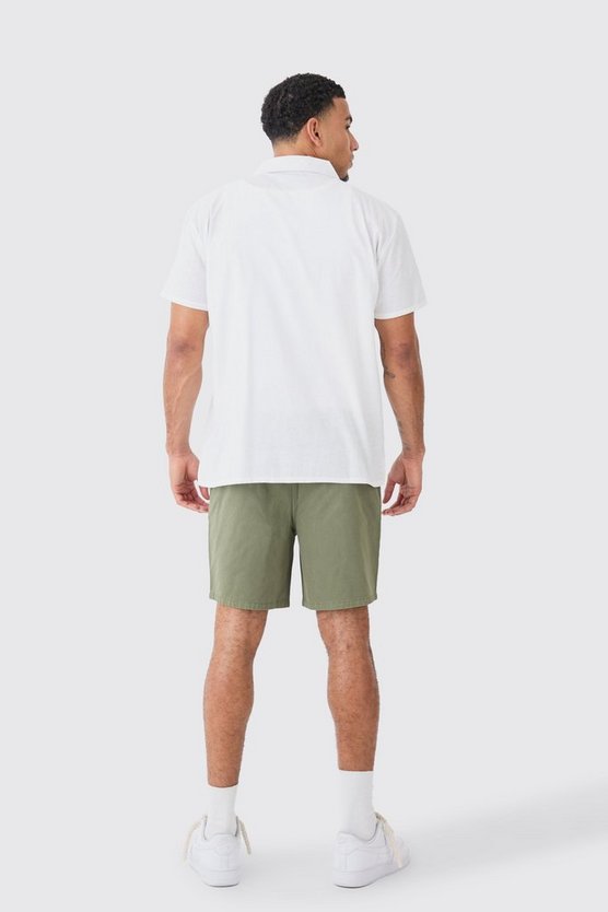 Oversize Hemd im Leinenlook mit Sonnen-Stickerei