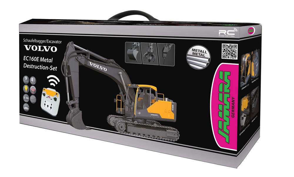 Jamara e.K. JAMARA-406300-Bagger Volvo EC160E Metal 1:16 2,4GHz Destruction-Set