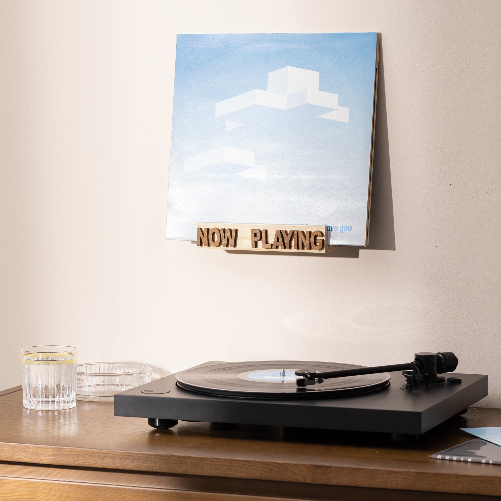 Navaris Plattenständer Plattenhalter Holz Plattenständer Vinyl LP Stand Schallplatten Halter
