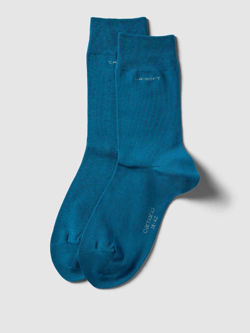 Socken mit Label-Print in petrol