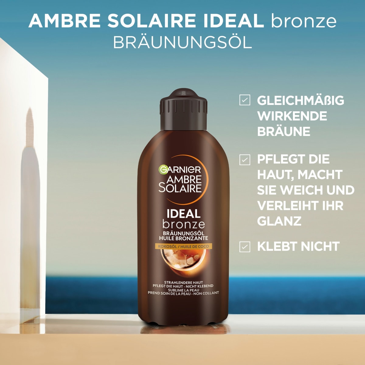 Bräunungsöl ideal bronze mit Kokosöl, 200 ml