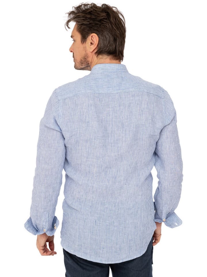 Almsach Stehkragenhemd 901LI-LA in blau günstig kaufen