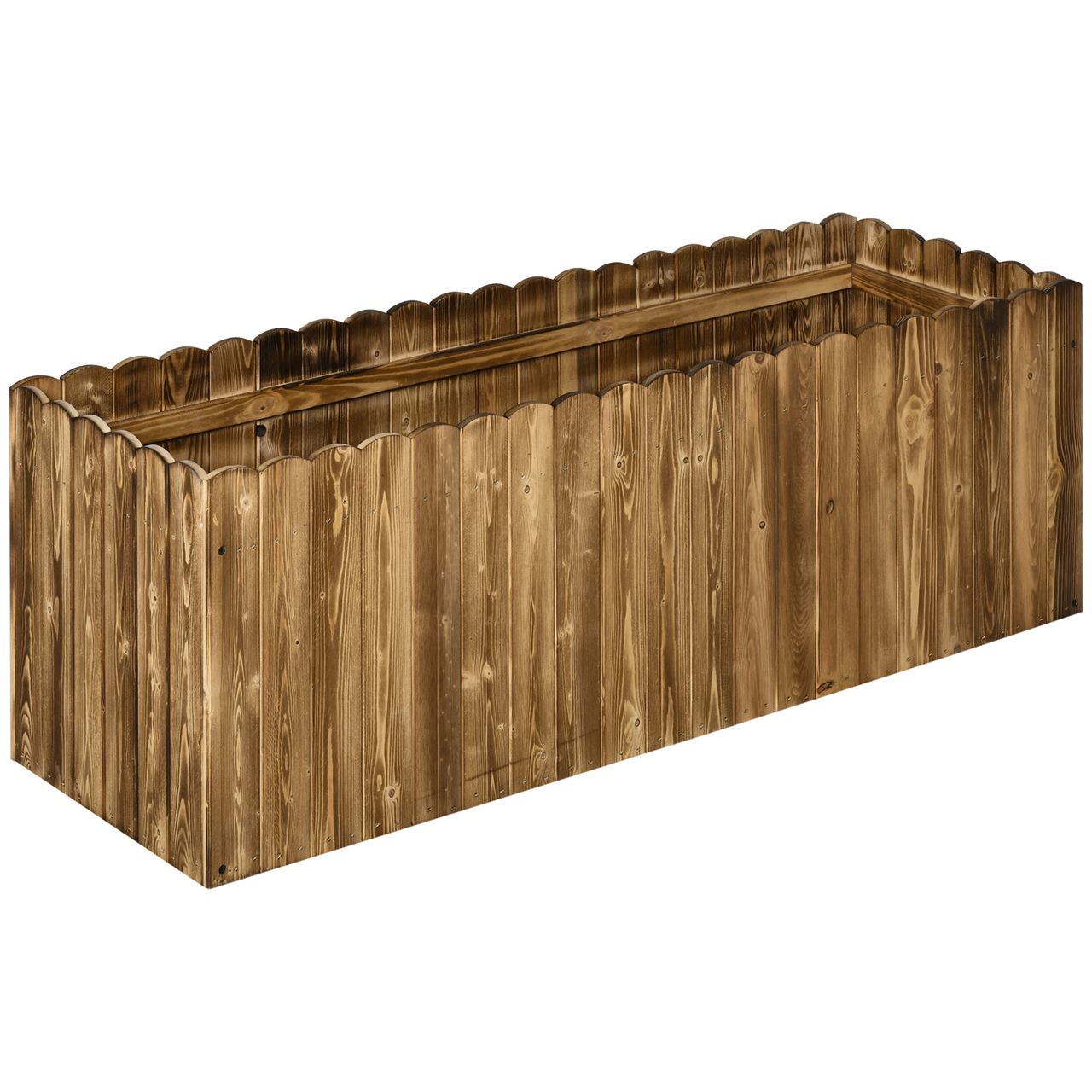 Outsunny Hochbeet Pflanzkasten Kräuterbeet Pflanzbeet Gemüse Blumenbeet Blumenkasten Tannenholz 120 x 40 x 40 cm