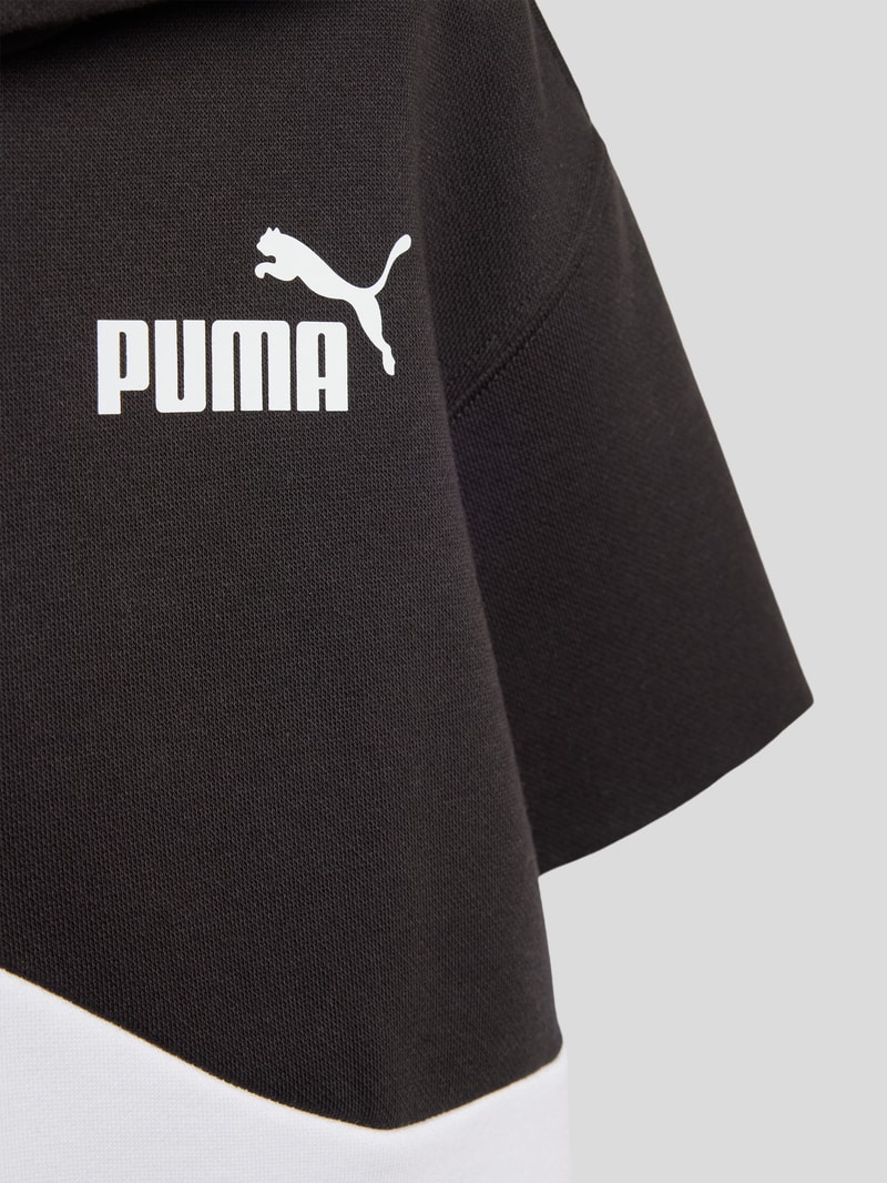 Hoodie mit Label-Print Modell 'POWER CAT' in schwarz