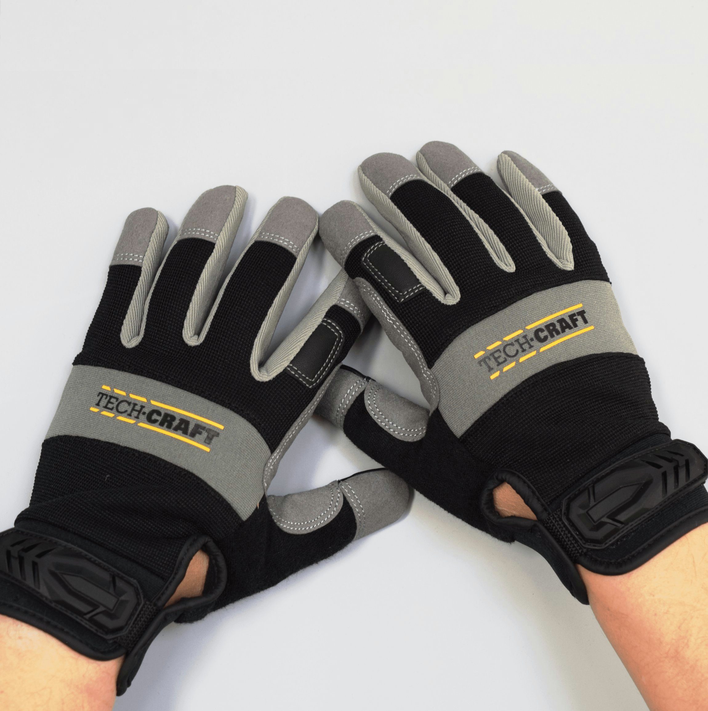 TECH-CRAFT Arbeitshandschuh-Set Arbeitshandschuh Strong Touch Gr. 9 2 Paar (2er Set) Touchscreen-Daumen und -Zeigefinger