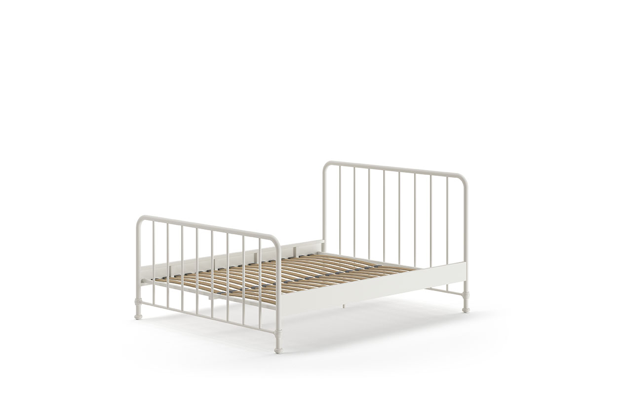 VIPACK Jugendbett BRONXX mit Liegefläche 160 xx 200 cm, Ausf. Metall Weiß matt